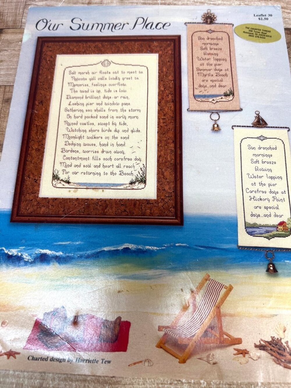 RARE Our Summer Place Cross-Stitch Chart By Harriette Tew Beach-Themed Design